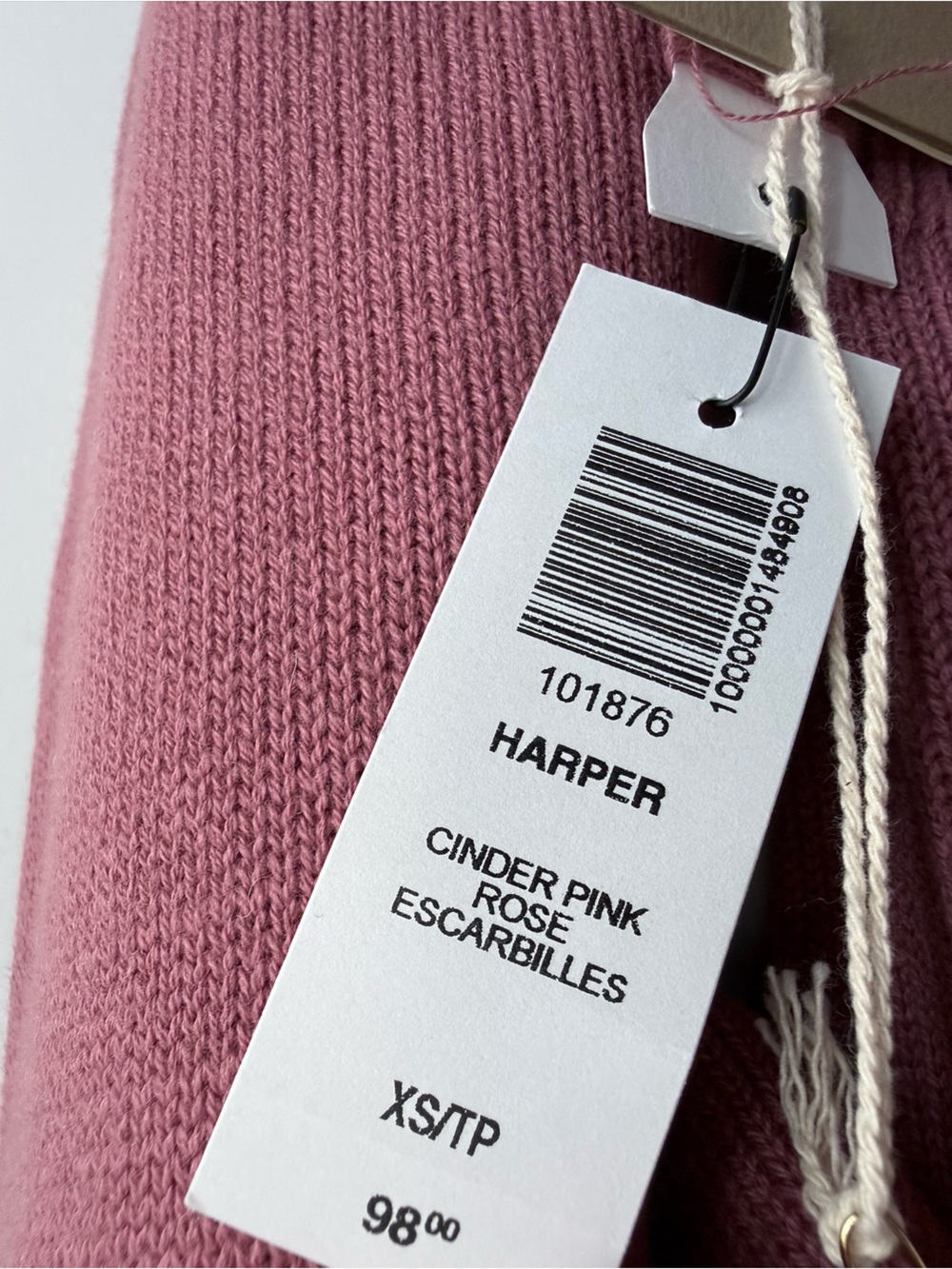 Aritzia Wilfred Free Harper Merino Wool Cotton Mock Neck Sweater XS NWT Pink - Picture 8 of 13